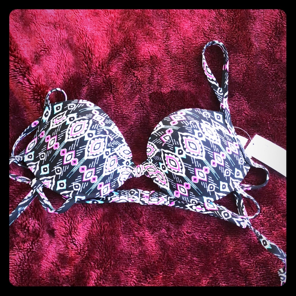 Black and pink bikini top - Picture 1 of 3